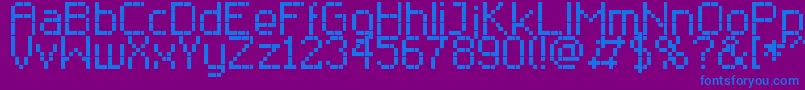 RClassic8 Font – Blue Fonts on Purple Background