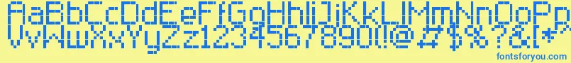 RClassic8 Font – Blue Fonts on Yellow Background