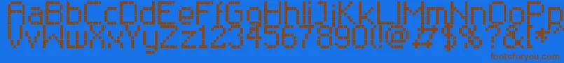 RClassic8 Font – Brown Fonts on Blue Background
