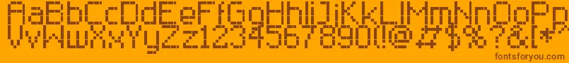RClassic8 Font – Brown Fonts on Orange Background