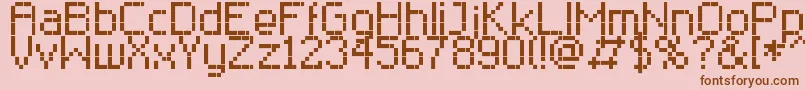 RClassic8 Font – Brown Fonts on Pink Background