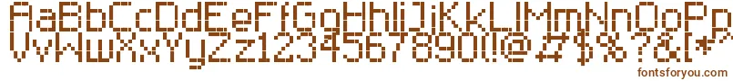 RClassic8-fontti – ruskeat fontit valkoisella taustalla