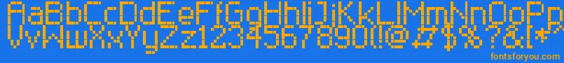 Fonte RClassic8 – fontes laranjas em um fundo azul
