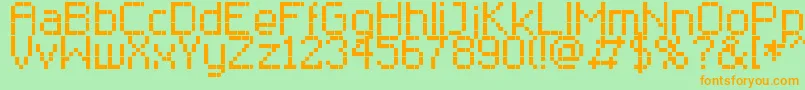 RClassic8 Font – Orange Fonts on Green Background