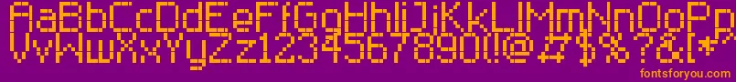 RClassic8 Font – Orange Fonts on Purple Background