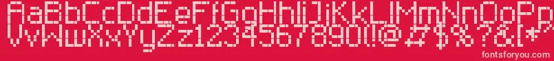 RClassic8 Font – Pink Fonts on Red Background