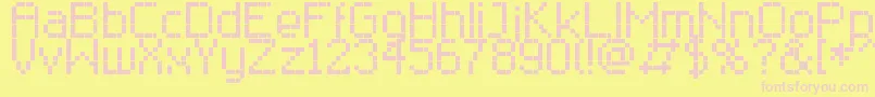 RClassic8-fontti – vaaleanpunaiset fontit keltaisella taustalla