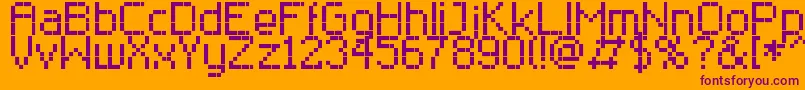 RClassic8 Font – Purple Fonts on Orange Background