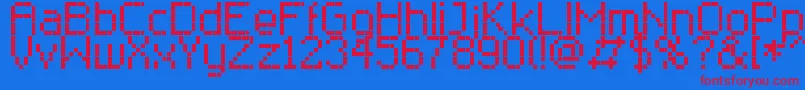 RClassic8-Schriftart – Rote Schriften auf blauem Hintergrund
