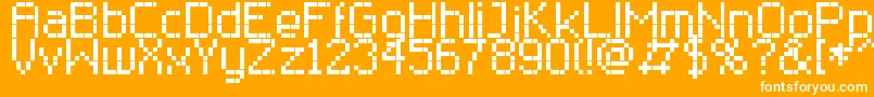 RClassic8 Font – White Fonts on Orange Background