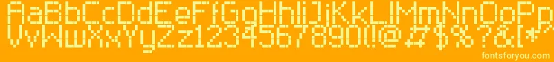 RClassic8 Font – Yellow Fonts on Orange Background
