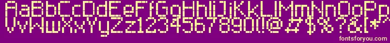 RClassic8 Font – Yellow Fonts on Purple Background