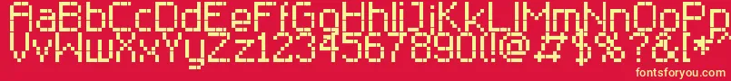 RClassic8 Font – Yellow Fonts on Red Background