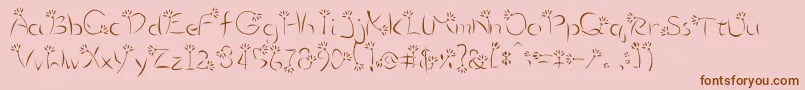 Flower3 Font – Brown Fonts on Pink Background