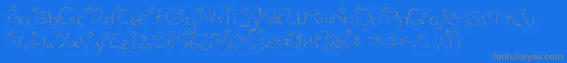 Flower3-Schriftart – Graue Schriften auf blauem Hintergrund