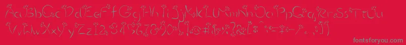 フォントFlower3 – 赤い背景に灰色の文字