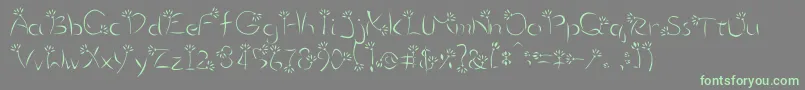 Flower3 Font – Green Fonts on Gray Background