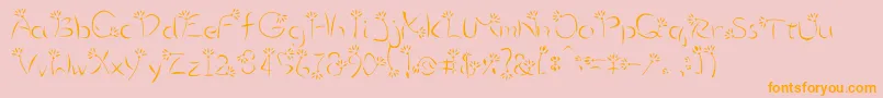 Flower3 Font – Orange Fonts on Pink Background