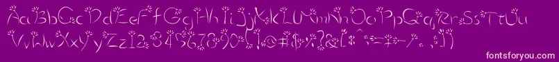 Flower3 Font – Pink Fonts on Purple Background