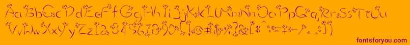 Flower3 Font – Purple Fonts on Orange Background