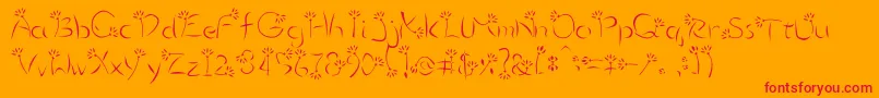 Flower3 Font – Red Fonts on Orange Background