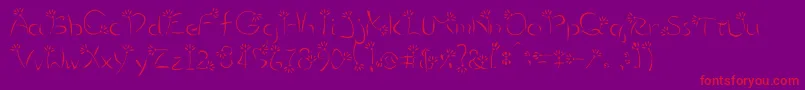 Flower3-Schriftart – Rote Schriften auf violettem Hintergrund