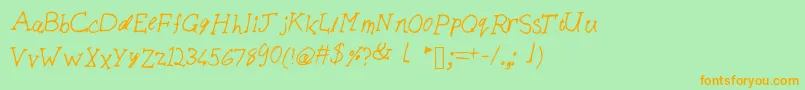 Biscuits Font – Orange Fonts on Green Background