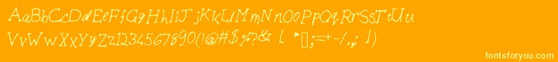 Czcionka Biscuits – żółte czcionki na pomarańczowym tle