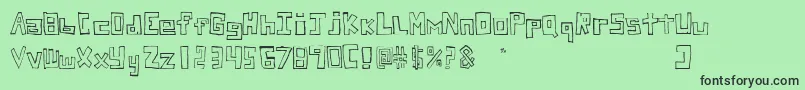 フォントStuckFont – 緑の背景に黒い文字