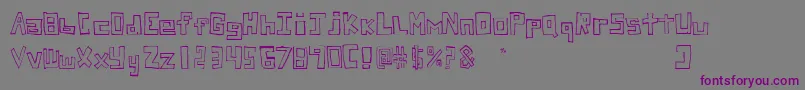 フォントStuckFont – 紫色のフォント、灰色の背景