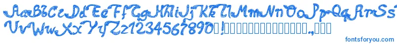 Pwdolphins Font – Blue Fonts on White Background