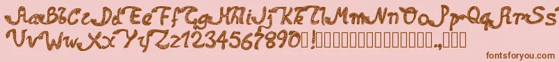 Pwdolphins Font – Brown Fonts on Pink Background