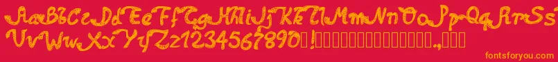 Pwdolphins Font – Orange Fonts on Red Background