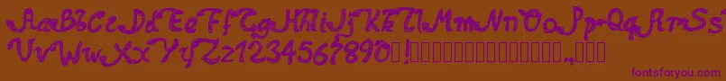 Pwdolphins Font – Purple Fonts on Brown Background