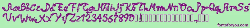 Pwdolphins Font – Purple Fonts on Green Background