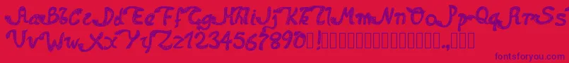 Pwdolphins Font – Purple Fonts on Red Background