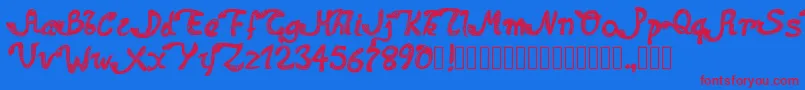 Pwdolphins Font – Red Fonts on Blue Background