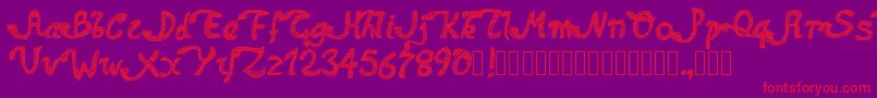 Pwdolphins Font – Red Fonts on Purple Background