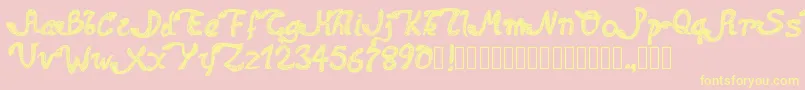 Pwdolphins Font – Yellow Fonts on Pink Background