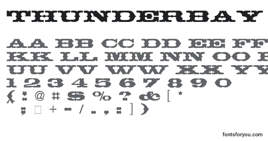 Schriftart Thunderbay – Alphabet, Zahlen, spezielle Symbole