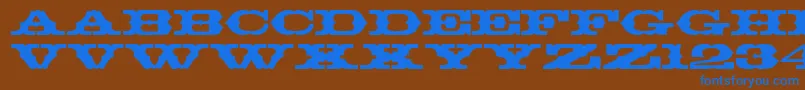 Czcionka Thunderbay – niebieskie czcionki na brązowym tle
