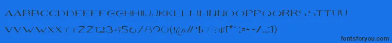 VolkiThin Font – Black Fonts on Blue Background