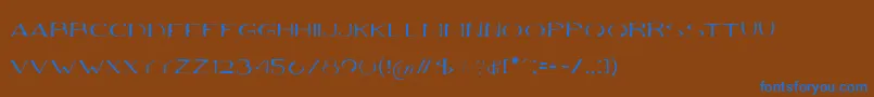 VolkiThin Font – Blue Fonts on Brown Background