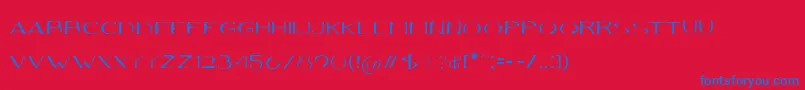 VolkiThin Font – Blue Fonts on Red Background