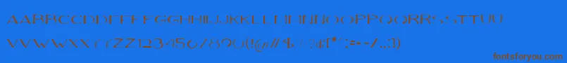 VolkiThin Font – Brown Fonts on Blue Background