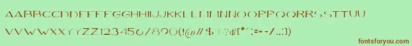 VolkiThin Font – Brown Fonts on Green Background