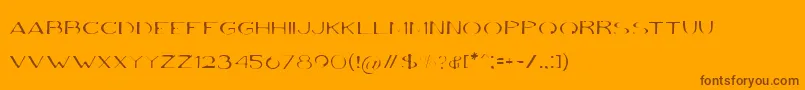 VolkiThin Font – Brown Fonts on Orange Background