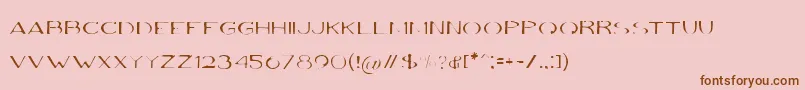 フォントVolkiThin – ピンクの背景に茶色のフォント