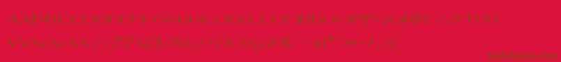 VolkiThin Font – Brown Fonts on Red Background