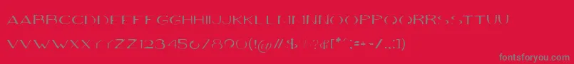 フォントVolkiThin – 赤い背景に灰色の文字